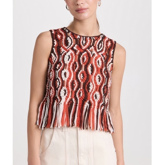 NWOT SEA New York Knit Macrame Sleeveless Drew Top - Picture 1 of 8